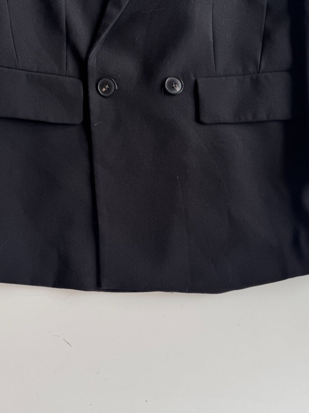 ZARA Black Crepe Double Breasted Oversized Cocoon Blazer Suit Jacket, Size M - Picture 8 of 12